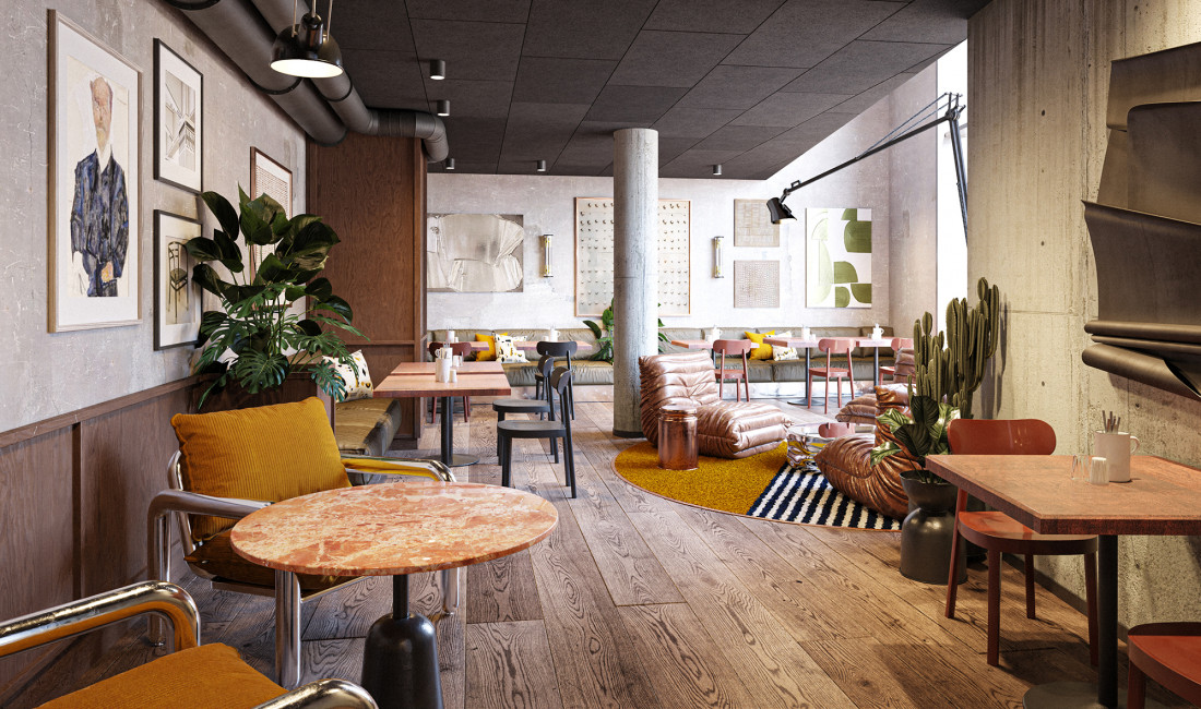 Comfortable seats in the lobby of Hotel Schani Naschmarkt