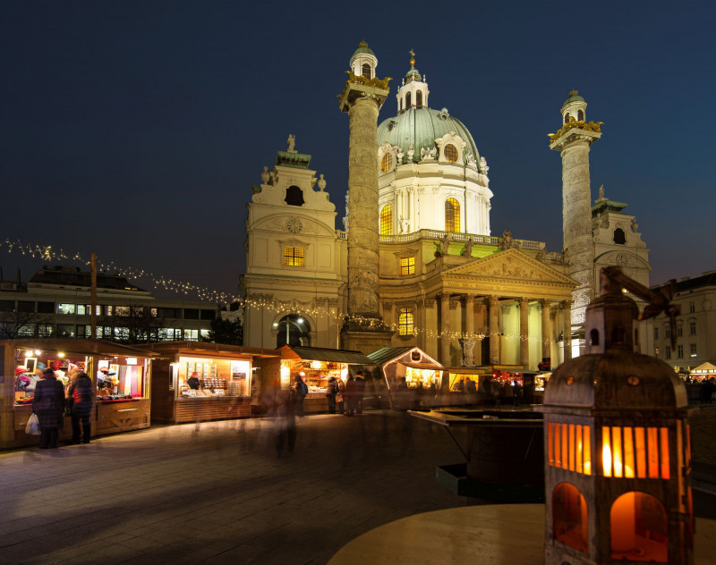 Art Advent Christmas market at Karlsplatz in Vienna