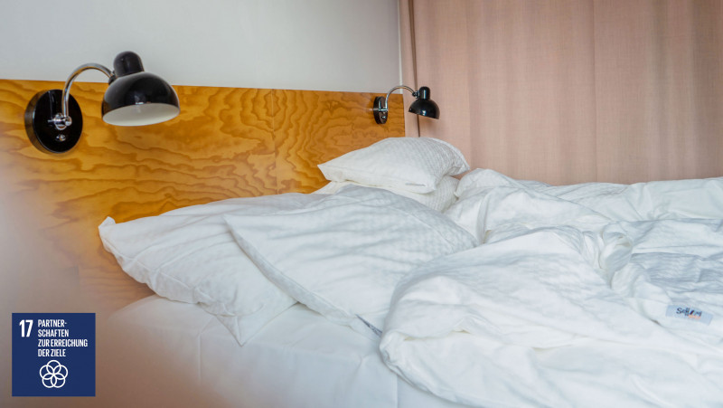 Ungemachtes Bett im Hotel Schani Wien