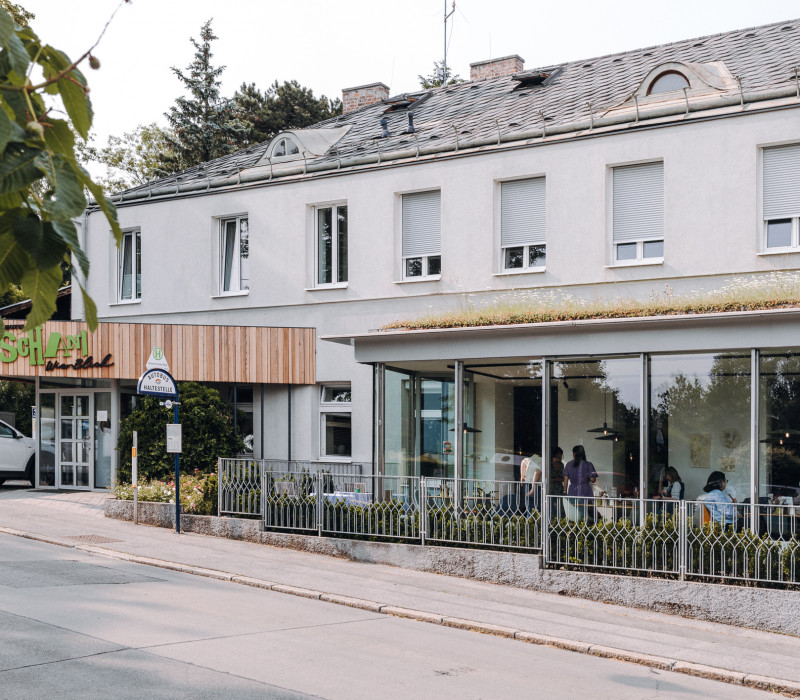 Außenansicht des Bio-Hotel Schani Wienblick