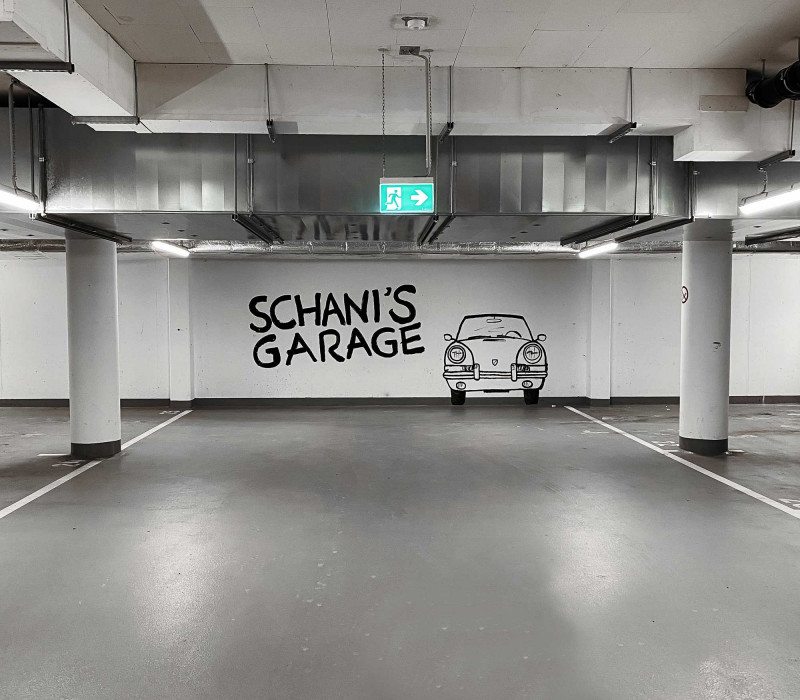 Parkplätze in einer Garage