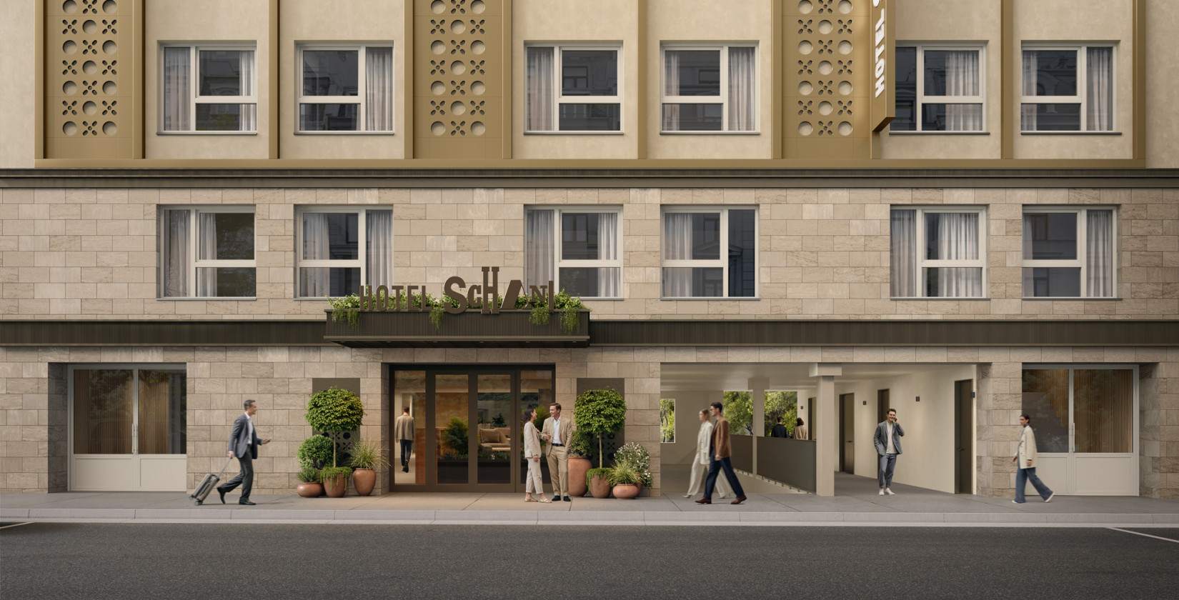 Außenansicht des Hotel Schani City 