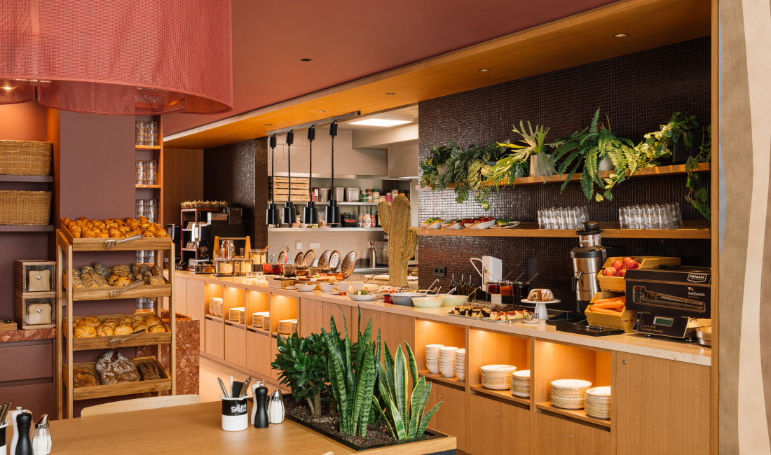 Breakfast buffet at Hotel Schani City