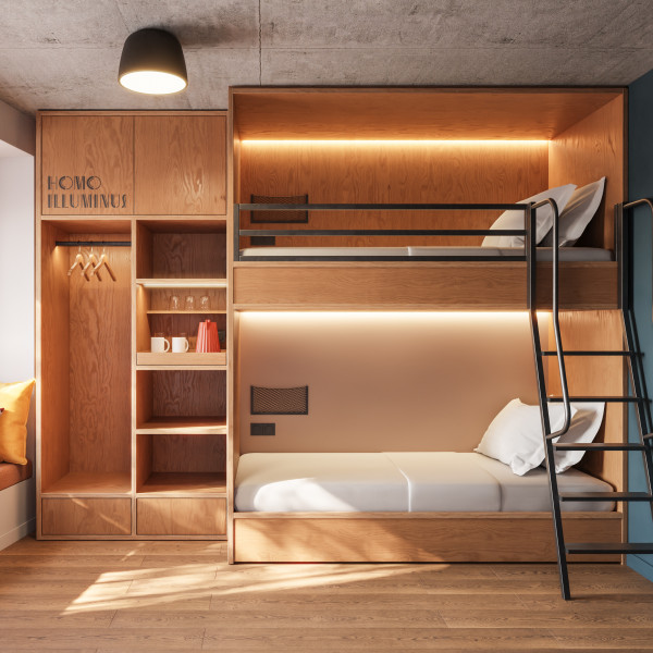 Stockbett in einem Familienzimmer im Hotel Schani Naschmarkt