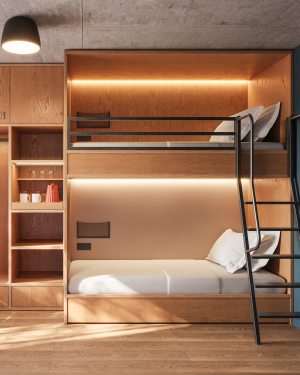 Stockbett in einem Familienzimmer im Hotel Schani Naschmarkt