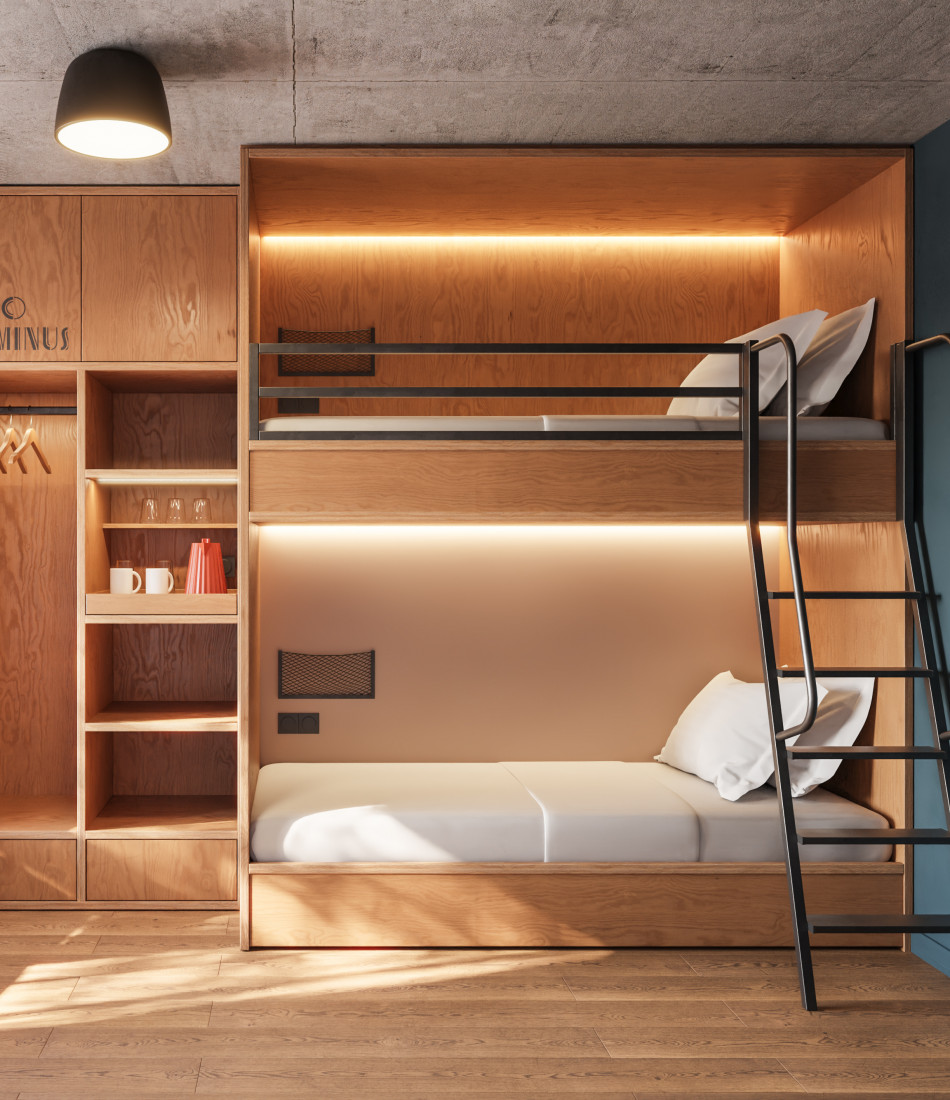 Stockbett in einem Familienzimmer im Hotel Schani Naschmarkt