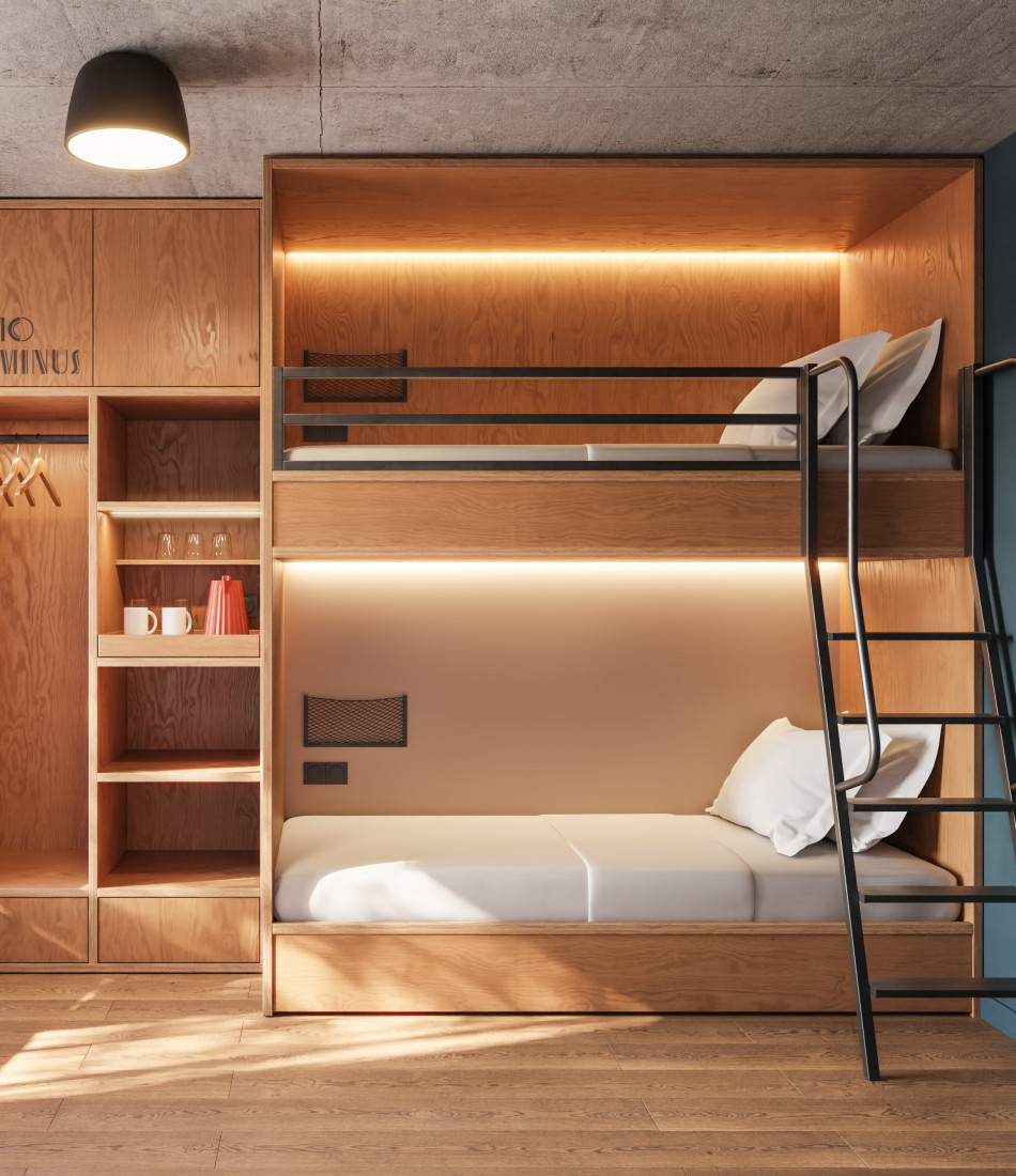 Stockbett in einem Familienzimmer im Hotel Schani Naschmarkt