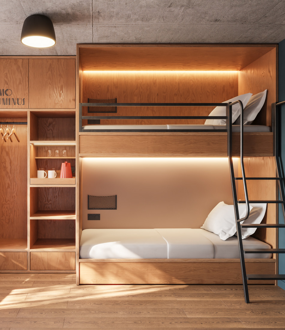 Stockbett in einem Familienzimmer im Hotel Schani Naschmarkt