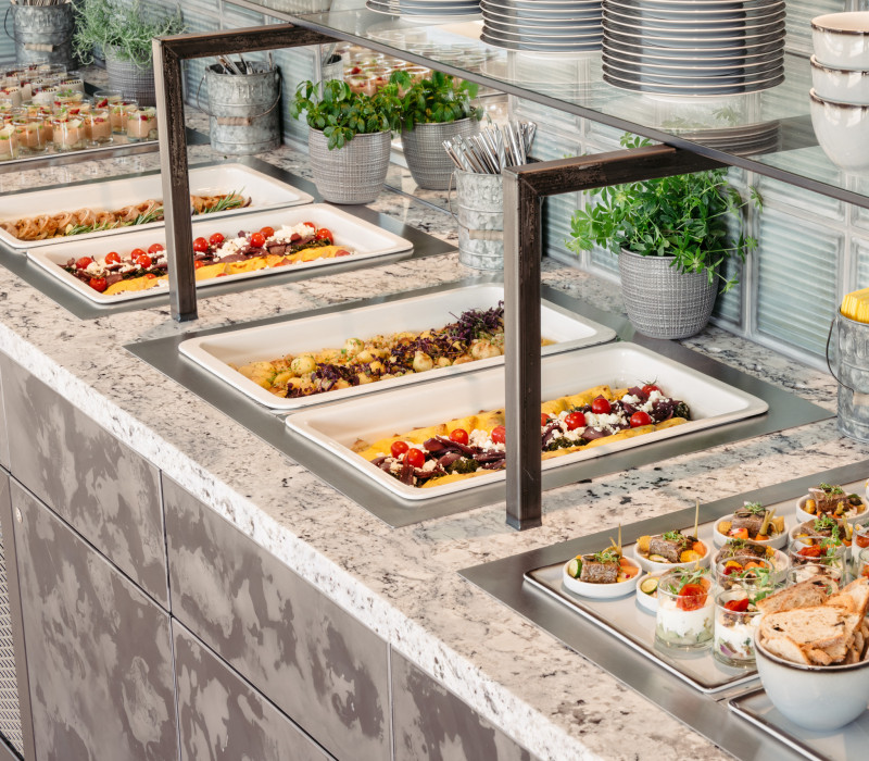 Buffet selection in the new Rooftop Event Space at Hotel Schani 