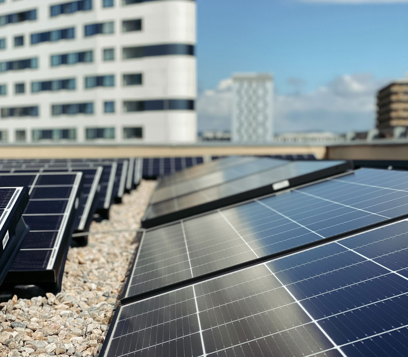 Photovoltaic system on the roof of the Hotel Schani Vienna