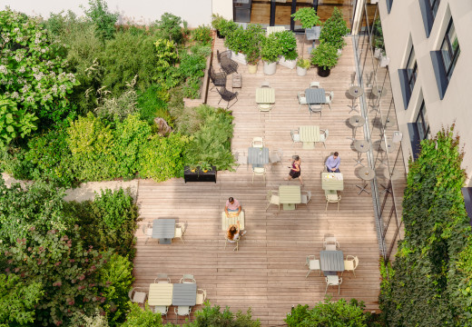 Garten im Hotel Schani Wien aus der Vogelperspektive