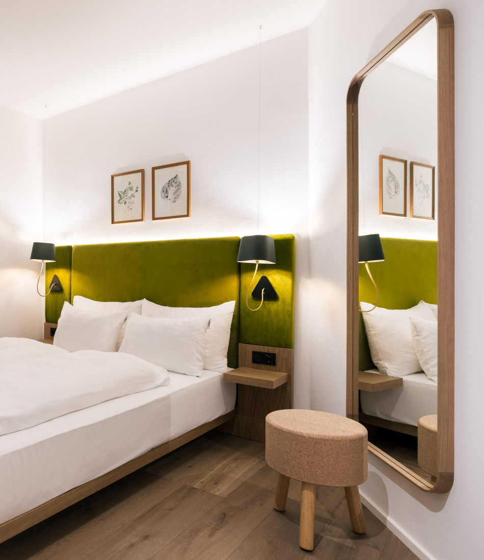 Double bed in a Smart Economy Room at our eco hotel in Vienna