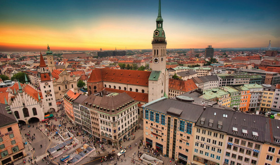 Panoramic view of Munich's city center