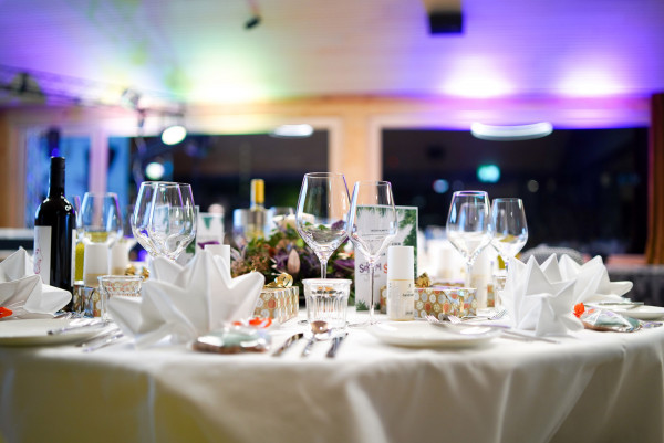 Decorated table for a christmas party in Vienna